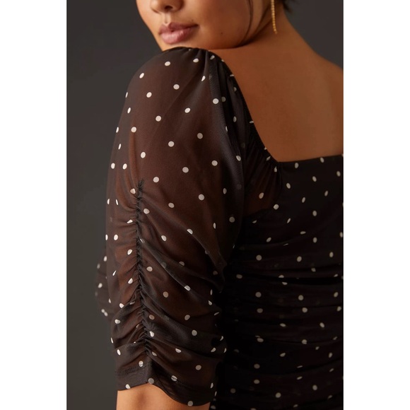 Anthropologie Shirred Mesh Top NWT Size XL - Picture 8 of 16